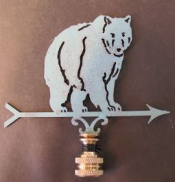 Lamp Finial: Weathervane Bear 4x4inches